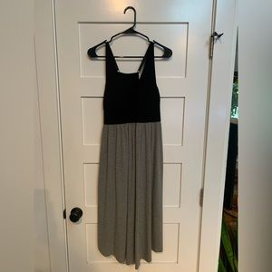 Supportive Black and Grey Maternity Dress